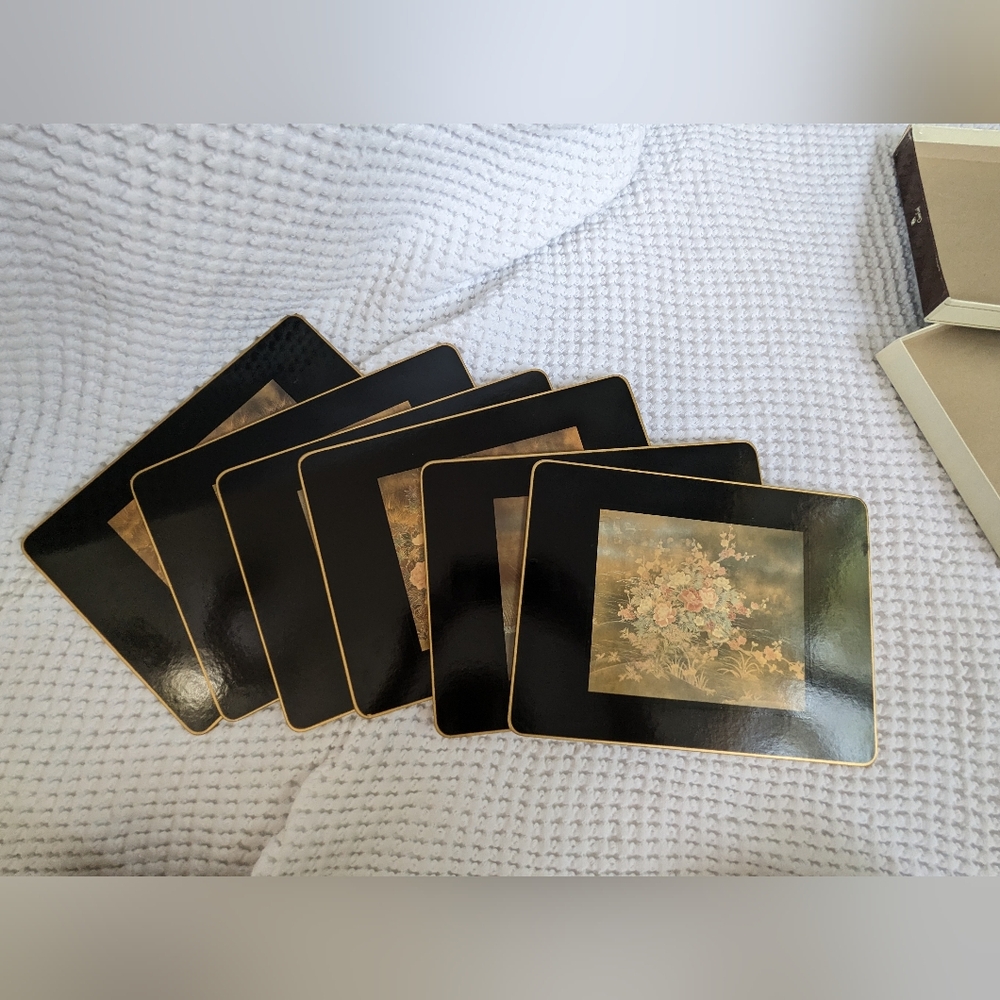🎩 8.5"x11.5" Clover Leaf Cork Table Mat Set of 6 - Vintage